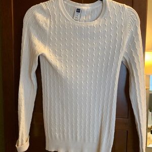 Cable knit crew neck sweater by Gap